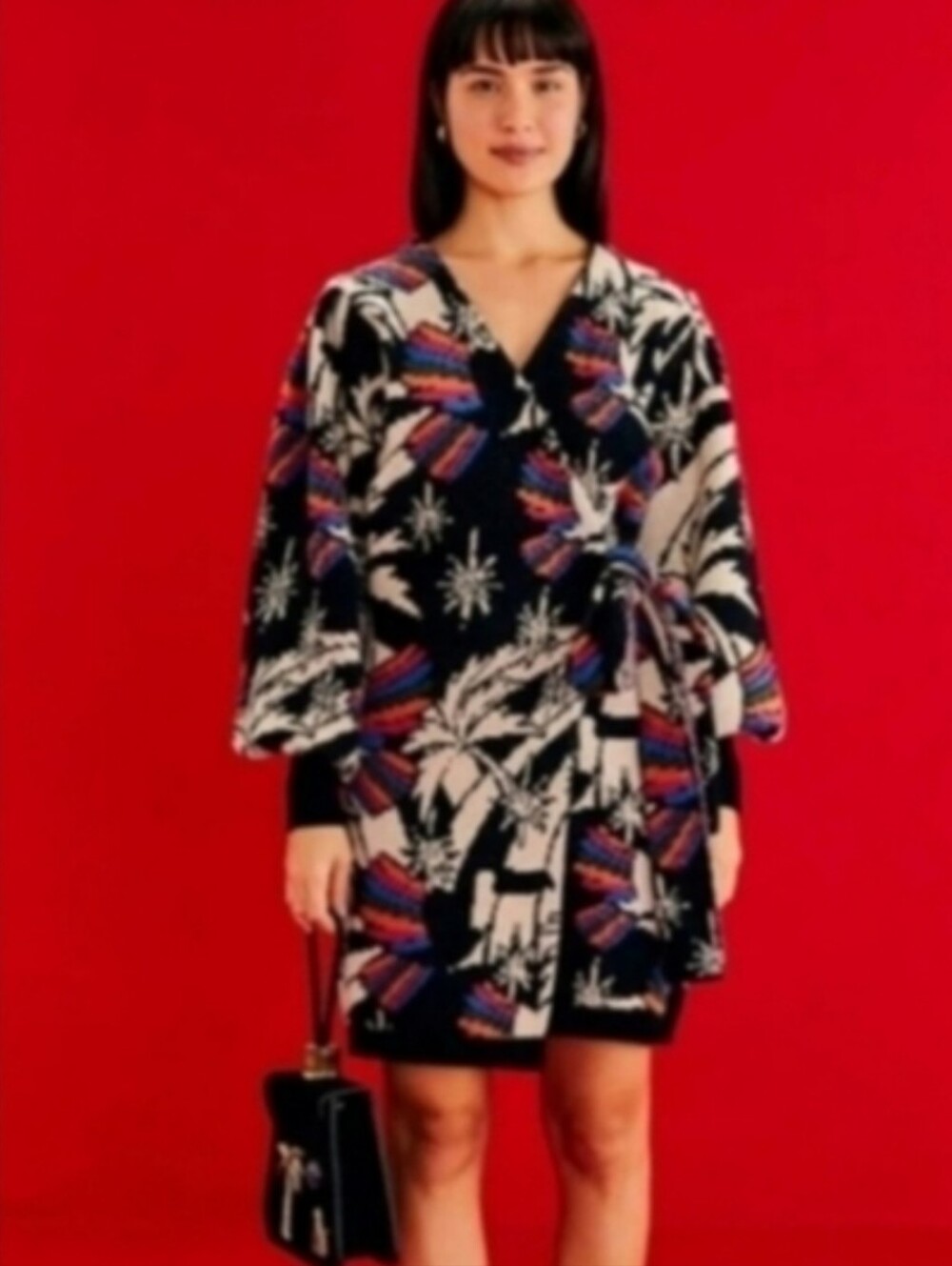FARM RIO TOUCAN WAVE SWEATER DRESS